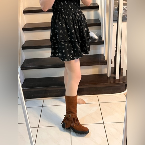 Fringe Suede Boots - Brown - Picture 8 of 11